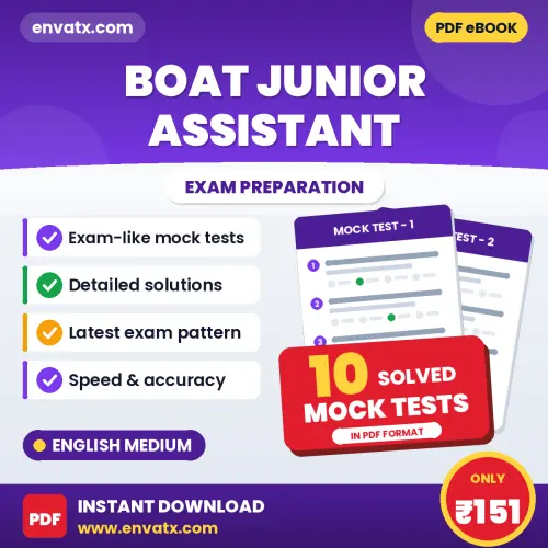 Download 10 BOAT Junior Assistant Mock Tests PDF (English) Based on the Latest Exam Pattern