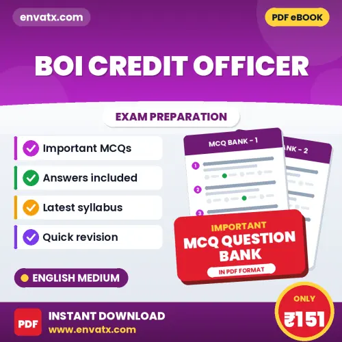 Best MCQ eBook for BOI Credit Officer Exam in English | Selected Questions with Answer Key