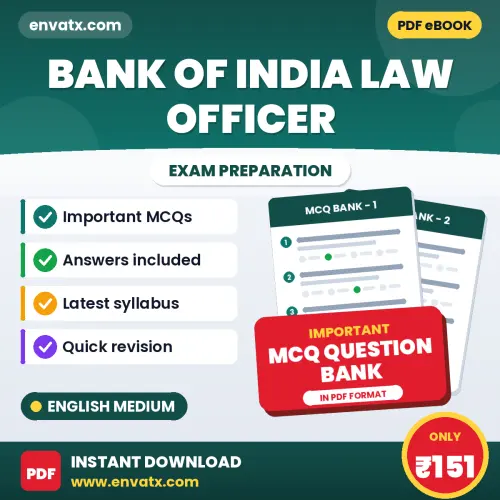 Download Bank of India Law Officer Exam MCQ PDF in English – Important Objective Questions with Answers