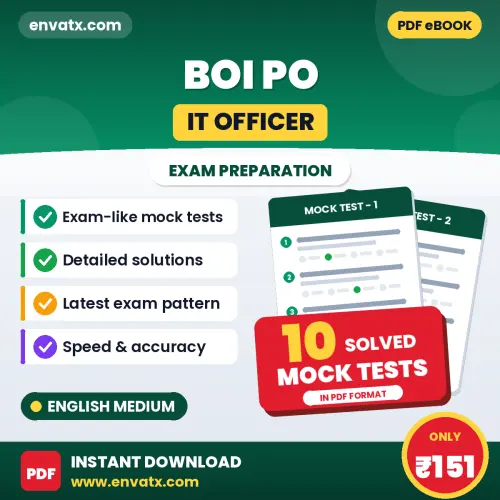 Boost Your BOI PO (IT Officer) Exam Score with 10 Solved Mock Tests in English – PDF eBook