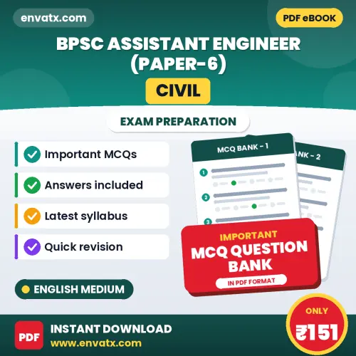 Best MCQ eBook for BPSC Assistant Engineer (Civil) (Paper-6) Exam in English | Selected Questions with Answer Key