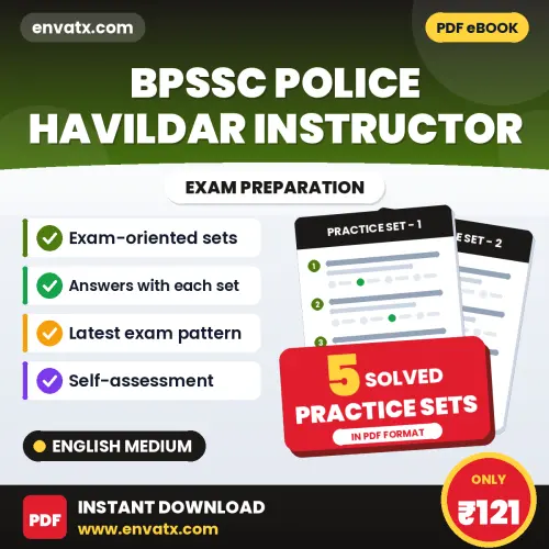 5 Practice Sets for BPSSC Police Havildar Instructor Exam in English | Solved Practice eBook – Instant PDF Download