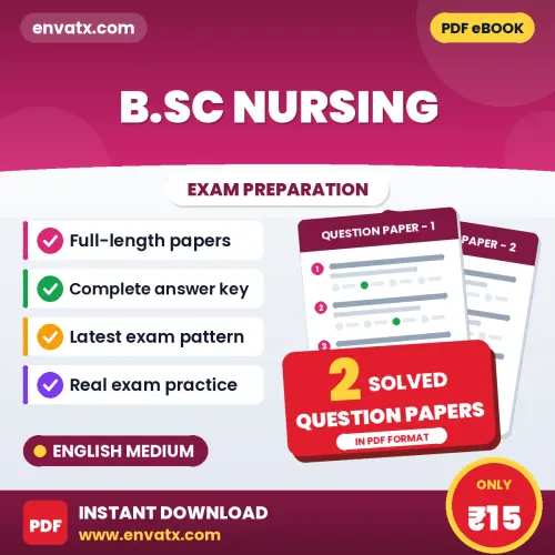 B.SC Nursing Exam Question Paper Series (English): 2 Exam-Like Question Papers with Answers