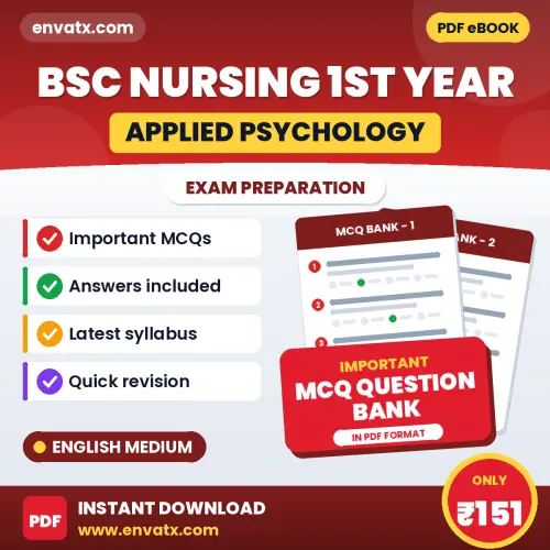 Crack Bsc Nursing 1st Year (Applied Psychology) Exam with This MCQ Practice Book PDF in English – Instant Download
