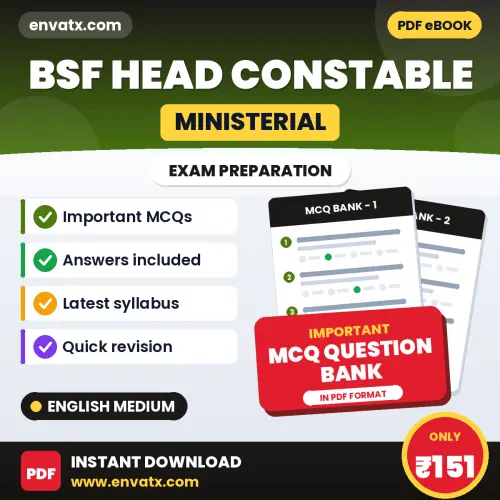 Prepare for BSF Head Constable (Ministerial) Exam with Multiple Choice Questions & Answers PDF in English
