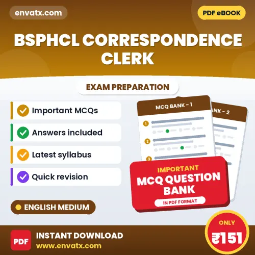 BSPHCL Correspondence Clerk Solved MCQ Book PDF in English – Exam-Oriented Objective Questions for Quick Revision