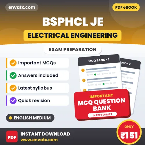 Buy BSPHCL JE (Electrical Engineering) Exam Objective Type Questions eBook in English – Latest Pattern MCQ Collection