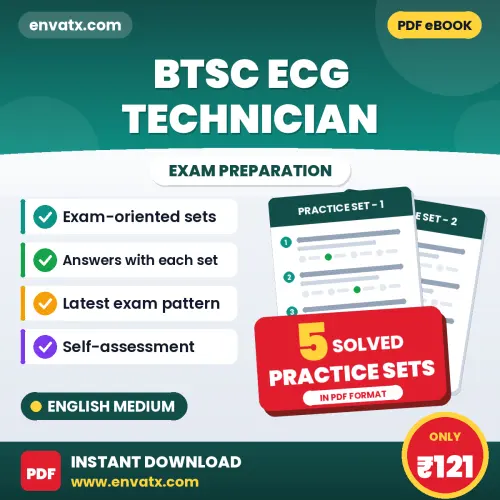 Latest Pattern BTSC ECG Technician Practice Set eBook in English – 5 Solved Practice Sets for Self-Assessment