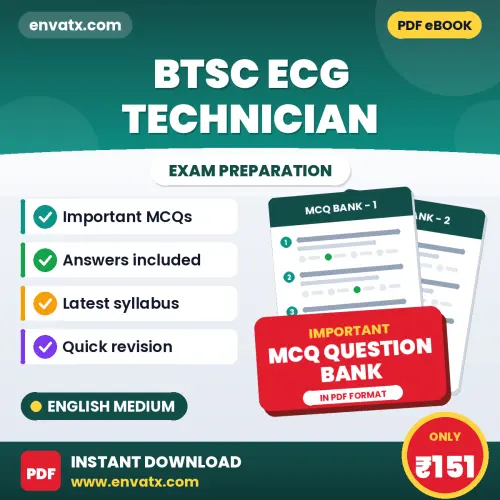 BTSC ECG Technician Important MCQs with Answers (English) – Digital Question Bank for Exam Preparation