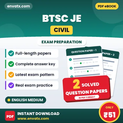Latest Pattern BTSC JE (Civil) Question Paper eBook in English – 2 Solved Question Papers for Self-Assessment