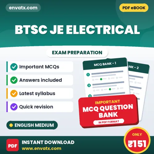 BTSC JE Electrical Important MCQs with Answers (English) – Digital Question Bank for Exam Preparation