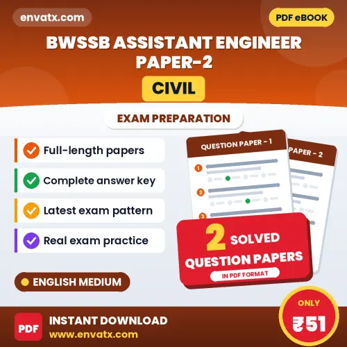 Boost Your BWSSB Assistant Engineer Paper-2 (Civil) Exam Score with 2 Solved Question Papers in English – PDF eBook