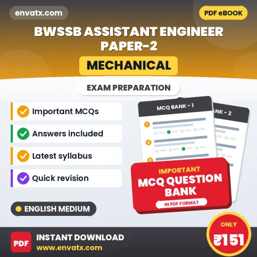 Prepare for BWSSB Assistant Engineer Paper-2 (Mechanical) Exam with Multiple Choice Questions & Answers PDF in English