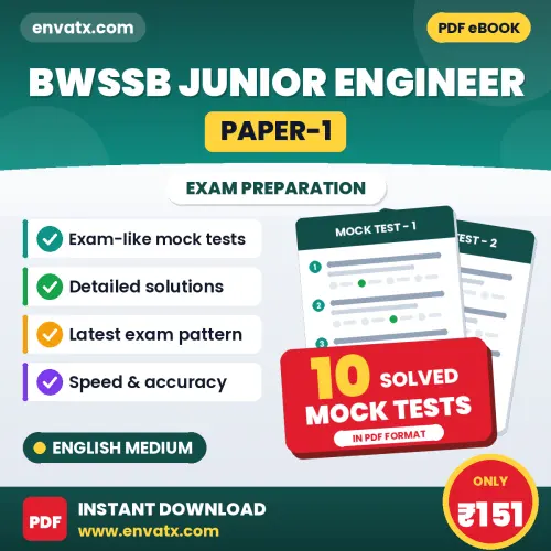 BWSSB Junior Engineer (Paper-1) Mock Test PDF in English – 10 Full-Length Mock Tests with Answer Key