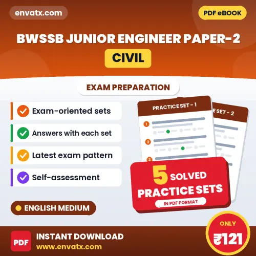 Test Your BWSSB Junior Engineer Paper-2 (Civil) Exam Preparation – 5 Solved Practice Sets in PDF Format (English)