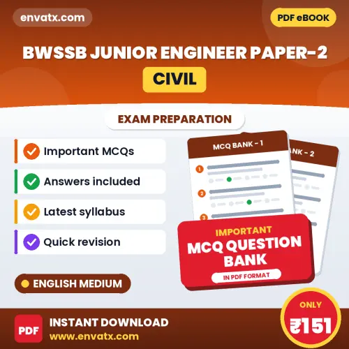 Buy BWSSB Junior Engineer Paper-2 (Civil) Exam Objective Type Questions eBook in English – Latest Pattern MCQ Collection