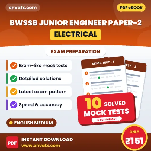 Practice for BWSSB Junior Engineer Paper-2 (Electrical) Exam at Home – 10 Mock Tests PDF in English with Answers