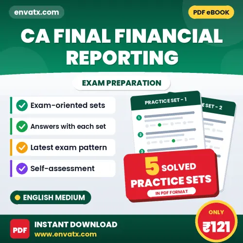 5 Practice Sets for CA Final Financial Reporting Exam in English | Solved Practice eBook – Instant PDF Download