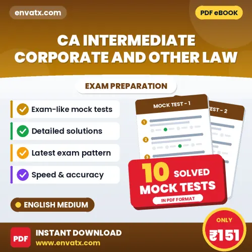 Practice for CA Intermediate Corporate and Other Law Exam at Home – 10 Mock Tests PDF in English with Answers
