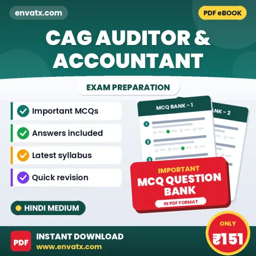 CAG Auditor & Accountant Solved MCQ Book PDF in Hindi – Exam-Oriented Objective Questions for Quick Revision
