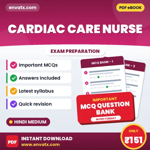 Best MCQ eBook for Cardiac Care Nurse Exam in Hindi | Selected Questions with Answer Key