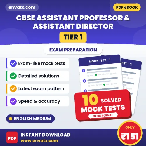 CBSE Assistant Professor & Assistant Director (Tier 1) Mock Test PDF in English – 10 Full-Length Mock Tests with Answer Key
