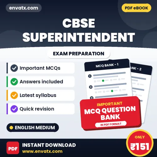 Best MCQ eBook for CBSE Superintendent Exam in English | Selected Questions with Answer Key
