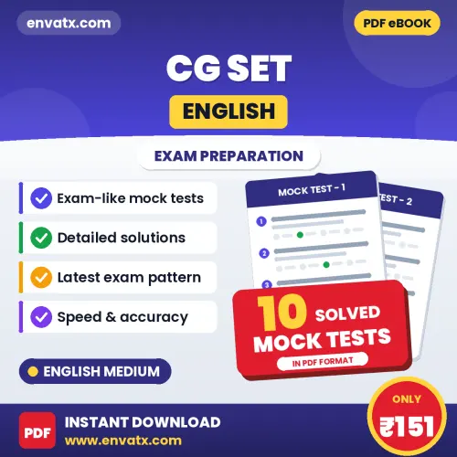 Boost Your CG SET (English) Exam Score with 10 Solved Mock Tests in English – PDF eBook