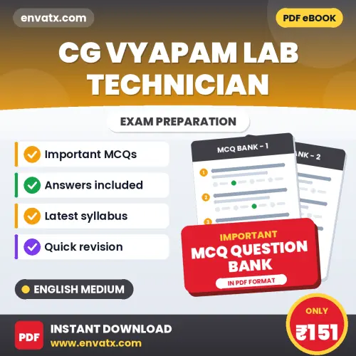 CG Vyapam Lab Technician Important MCQs with Answers (English) – Digital Question Bank for Exam Preparation