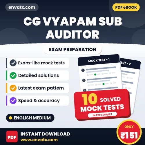 Download 10 CG Vyapam Sub Auditor Mock Tests PDF (English) Based on the Latest Exam Pattern