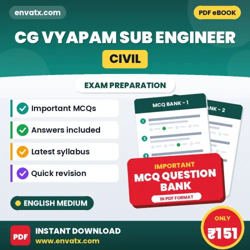 CG Vyapam Sub Engineer (Civil) Exam Objective Question Bank (English): Solved MCQs Based on the Latest Syllabus