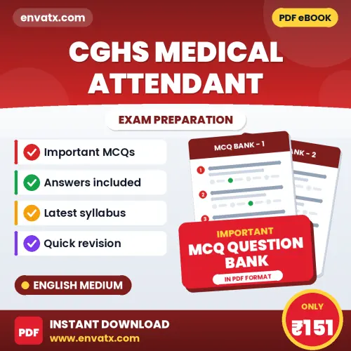 Best MCQ eBook for CGHS Medical Attendant Exam in English | Selected Questions with Answer Key