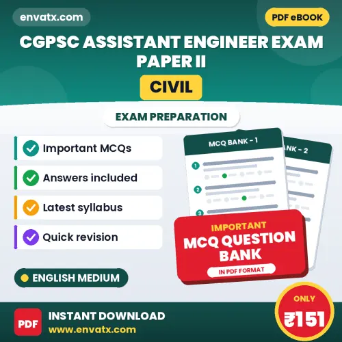 Download CGPSC Assistant Engineer Exam Paper II (Civil) MCQ PDF in English – Important Objective Questions with Answers