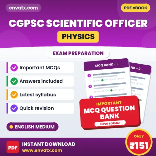 CGPSC Scientific Officer (Physics) Solved MCQ Book PDF in English – Exam-Oriented Objective Questions for Quick Revision