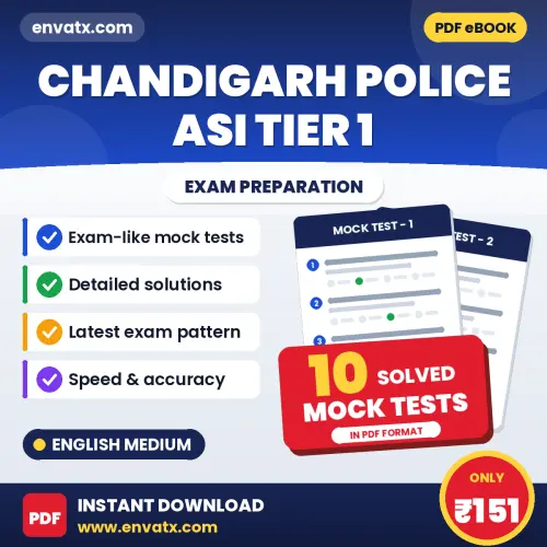 Download 10 Chandigarh Police ASI Tier 1 Mock Tests PDF (English) Based on the Latest Exam Pattern