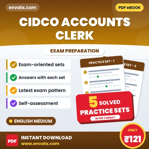 5 Practice Sets for CIDCO Accounts Clerk Exam in English | Solved Practice eBook – Instant PDF Download