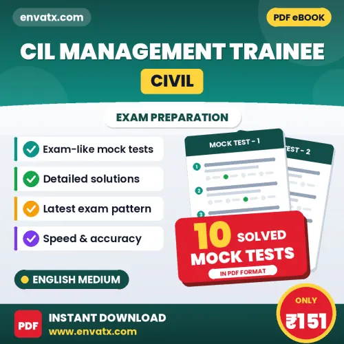 10 Mock Tests for CIL Management Trainee (Civil) Exam in English | Solved Practice eBook – Instant PDF Download