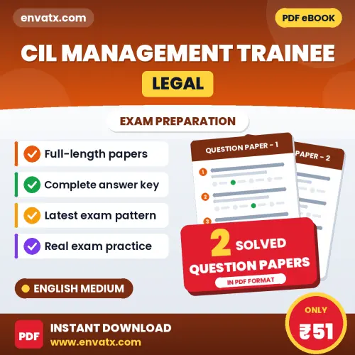 CIL Management Trainee (Legal) Question Paper PDF in English – 2 Full-Length Question Papers with Answer Key