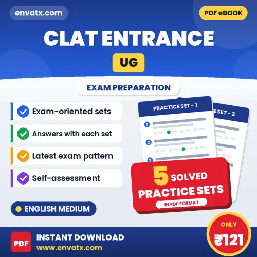 Boost Your CLAT Entrance (UG) Exam Score with 5 Solved Practice Sets in English – PDF eBook