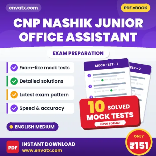 Boost Your CNP Nashik Junior Office Assistant Exam Score with 10 Solved Mock Tests in English – PDF eBook