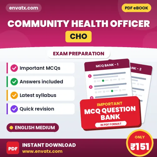 Community Health Officer (CHO) Important MCQs with Answers (English) – Digital Question Bank for Exam Preparation