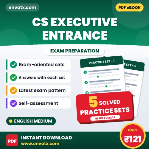 Boost Your CS Executive Entrance Exam Score with 5 Solved Practice Sets in English – PDF eBook