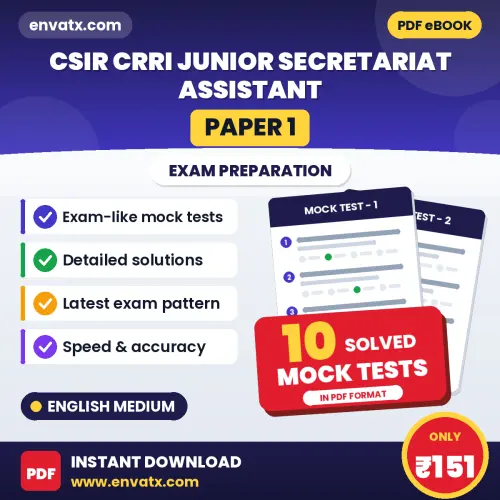CSIR CRRI Junior Secretariat Assistant (Paper 1) Mock Test PDF in English – 10 Full-Length Mock Tests with Answer Key