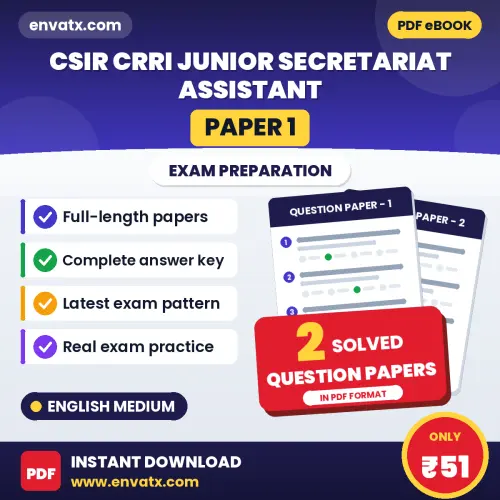 Download 2 CSIR CRRI Junior Secretariat Assistant (Paper 1) Question Papers PDF (English) Based on the Latest Exam Pattern