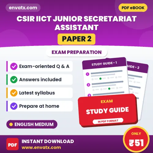 CSIR IICT Junior Secretariat Assistant (Paper 2) Exam Guide PDF in English – Important Questions for Quick Revision