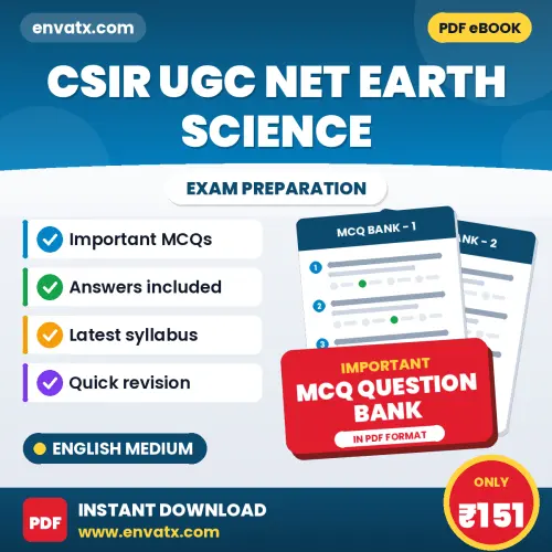 CSIR UGC NET Earth Science Important MCQs with Answers (English) – Digital Question Bank for Exam Preparation