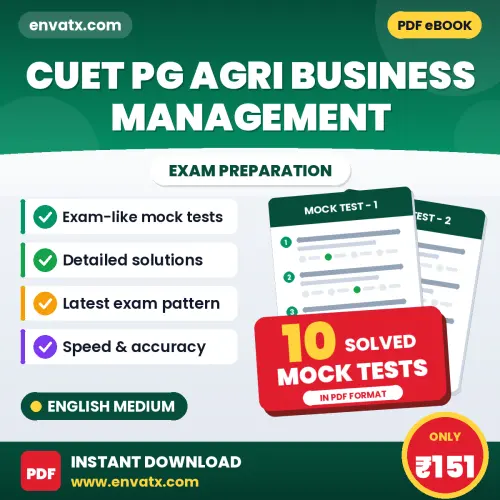 10 Mock Tests for CUET PG Agri Business Management Exam in English | Solved Practice eBook – Instant PDF Download
