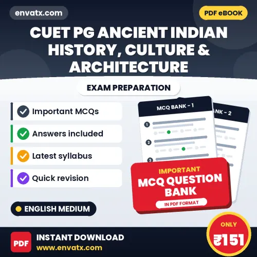 Best MCQ eBook for CUET PG Ancient Indian History, Culture & Architecture Exam in English | Selected Questions with Answer Key