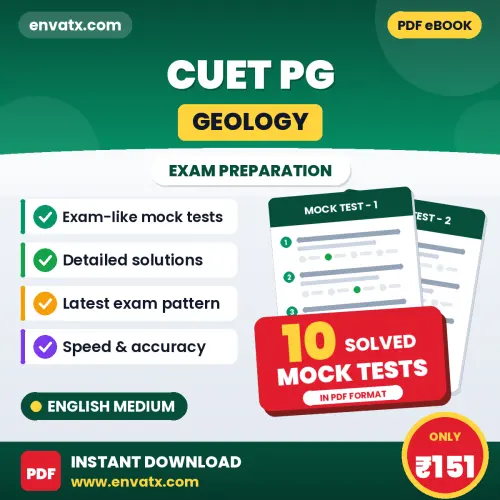 10 Mock Tests for CUET PG (Geology) Exam in English | Solved Practice eBook – Instant PDF Download