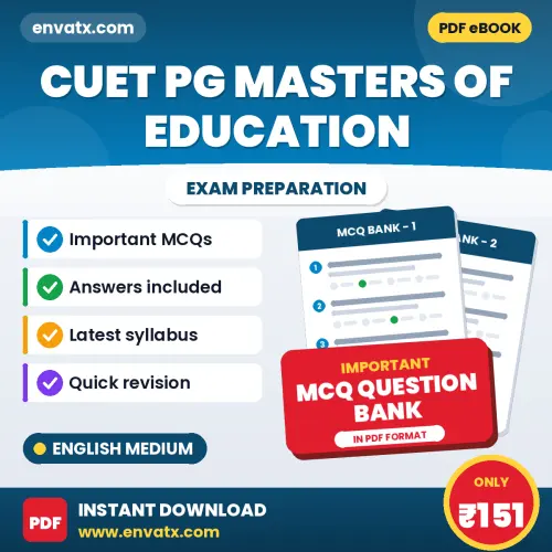 CUET PG Masters of Education Solved MCQ Book PDF in English – Exam-Oriented Objective Questions for Quick Revision